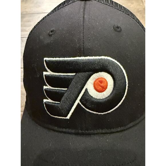 47 Brand Mens Black NHL Philadelphia Flyers “P”SnapBack Hat Baseball Trucker Cap - Picture 3 of 8